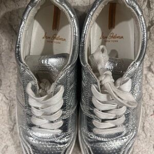 Sam Edelman Metallic Silver Sneakers
